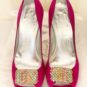 Swarovski Crystal Italian Satin 4” Heels